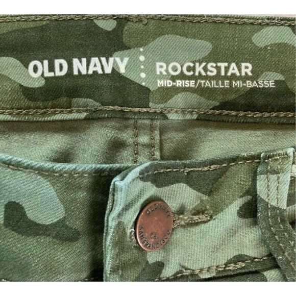 Old Navy Rockstar Green Camo Ankle Skinny Jeans Size 6 - Picture 4 of 11
